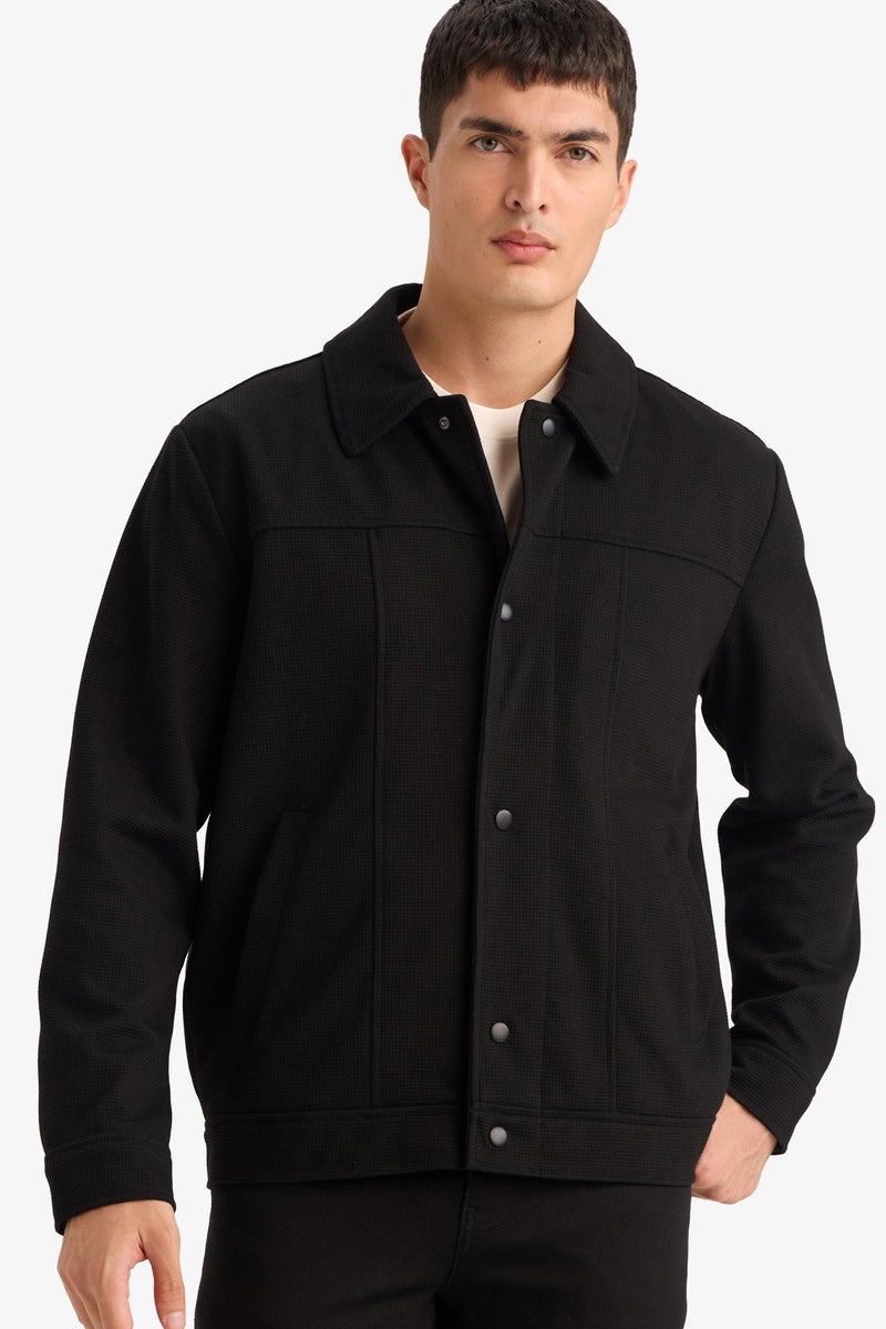 DeFacto Black Man Regular Fit Polo Collar Jacket Casual - Image 3